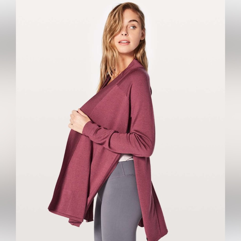 LULULEMON Blissful Zen Sweater Merlot Size 2 Slight Flaw